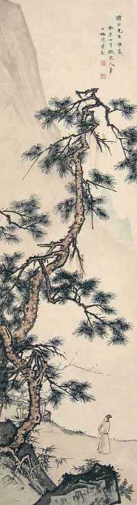 陈少梅 癸未（1943年）作 山水 人物 镜心